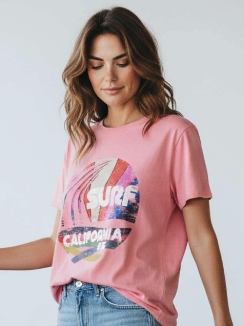Isabel Marant Pink Graphic Surf California Tee